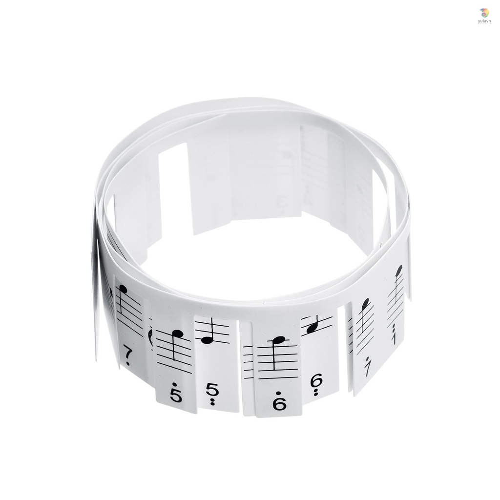 Miếng Dán Phím Đàn Piano 61 Phím Chống Dính Có Nhạc &amp; Số Cho Trẻ Em Mới Bắt Đầu