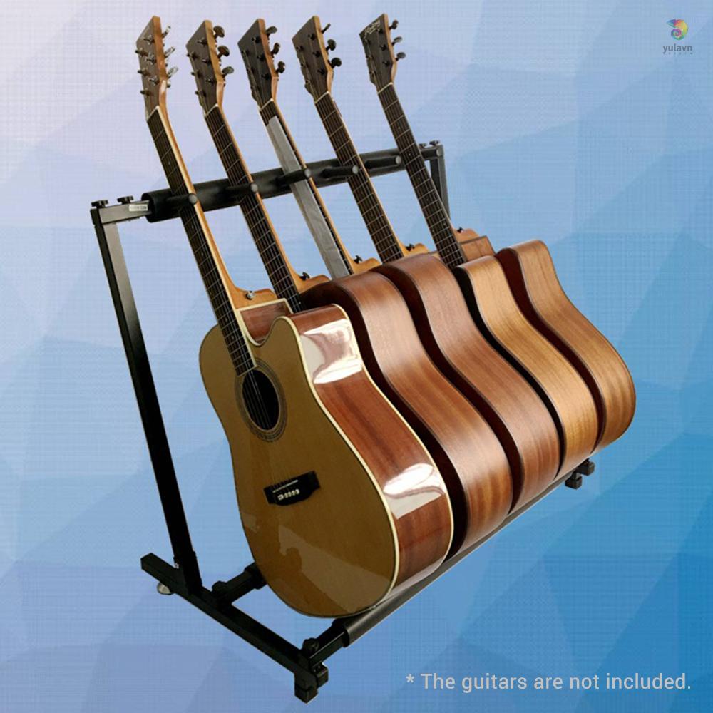 Giá Đỡ 5 Ngăn Màu Đen Có Thể Gấp Lại Cho Đàn Guitar Cổ Điển Acoustic Electric Guitar Bass