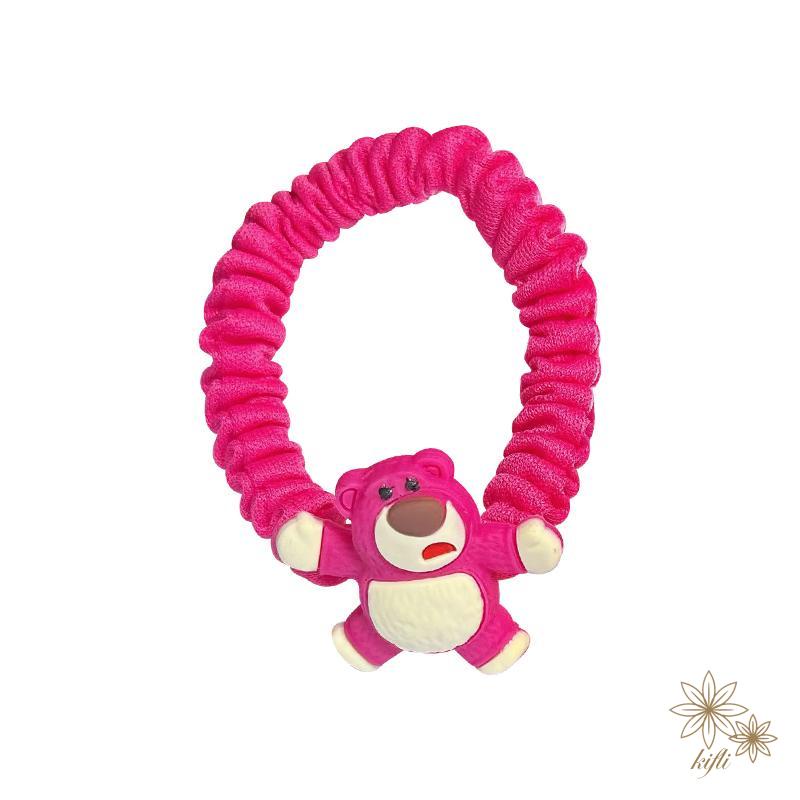 Dây Cột Tóc Cao Su In Họa Tiết Dâu Tây / Gấu Hoạt Hình Nhỏ Xinh Ngọt Ngào