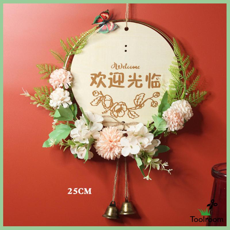 [Toolroom] Vòng Hoa Có Chuông Và Chữ Welcome Trang Trí Nhà Nông Trại