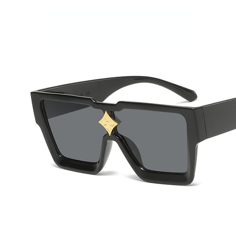 (AIMURUSI) COD Kính Râm Triệu Phú Gọng Vuông Lớn Họa Tiết Ngôi Sao Phong Cách Âu Mỹ Ins