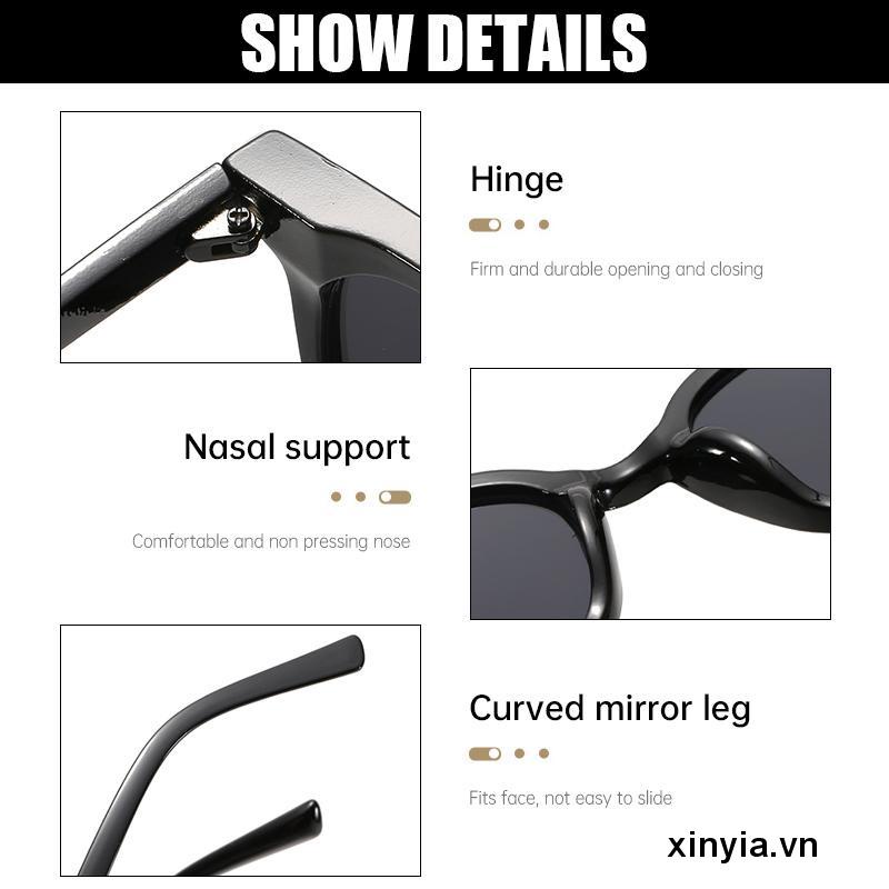 Khung hình vuông Retro Kính râm Ống kính màu nâu cho Nam giới Nữ Thời trang Unisex Kính râm bảo vệ tia cực tím