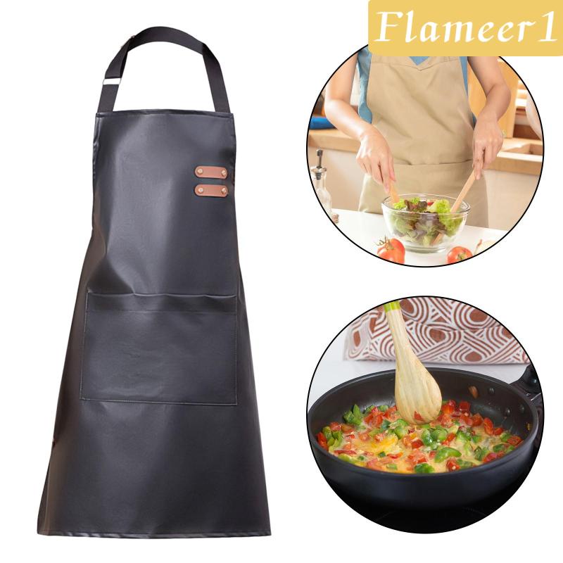Tạp Dề Nấu Ăn Có Túi Lớn Chống Nước DIY Cho Nữ [Flameameer1]