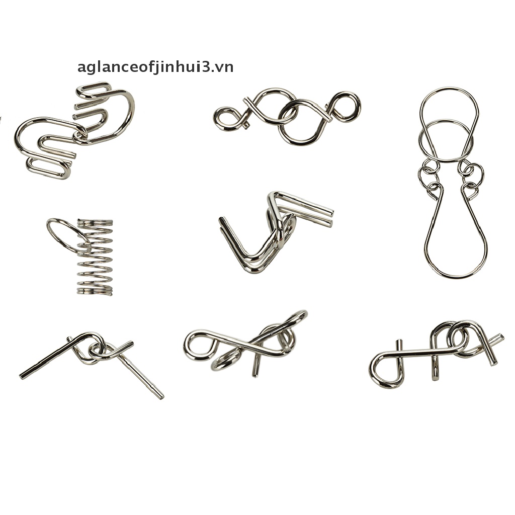 Set 8 Vòng Kim Loại Đồ Chơi Thử Thách Trí Thông Minh Cho Bé Và Người Lớn