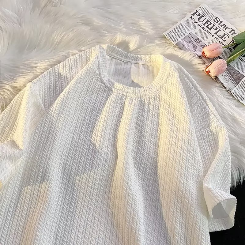 Áo Thun Ngắn Tay Trơn Màu Size Lớn Đơn Giản Dành Cho Nam