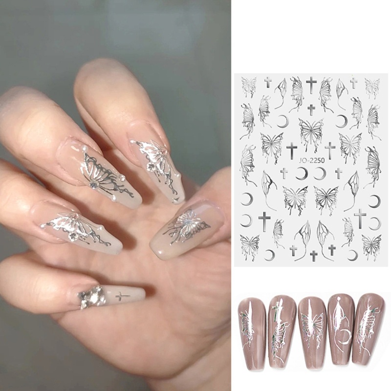 Set 6 Tấm Hình Dán Trang Trí Móng Tay Hình Bướm Dạng Lỏng DIY Dành Cho Bạn Nữ