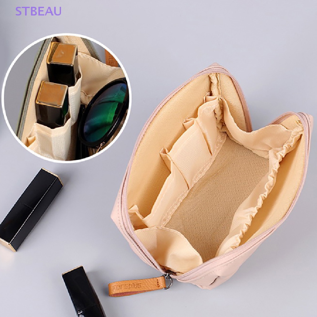 [Cxsteau] Túi Đựng Mỹ Phẩm / Đồ Trang Điểm / Điện Thoại Di Động Cỡ Nhỏ Màu Trơn Chống Thấm Nước Có Khóa Kéo Cho Nữ