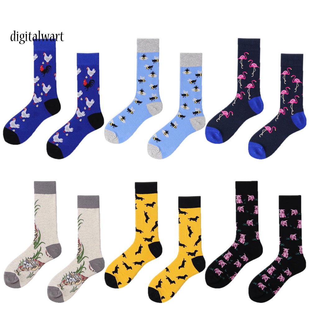 Kỹ Thuật Số| Vớ Cotton Thể Thao Thoáng Khí In Họa Tiết Hoạt Hình Chim Hồng Hạc / Heo Đơn Giản Cho