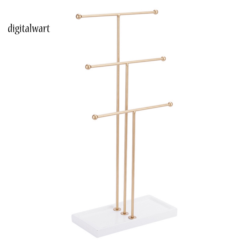 Kỹ Thuật Số| Giá Đỡ Trưng Bày Trang Sức Hình Chữ T Ba Tầng Tiết Kiệm Không Gian