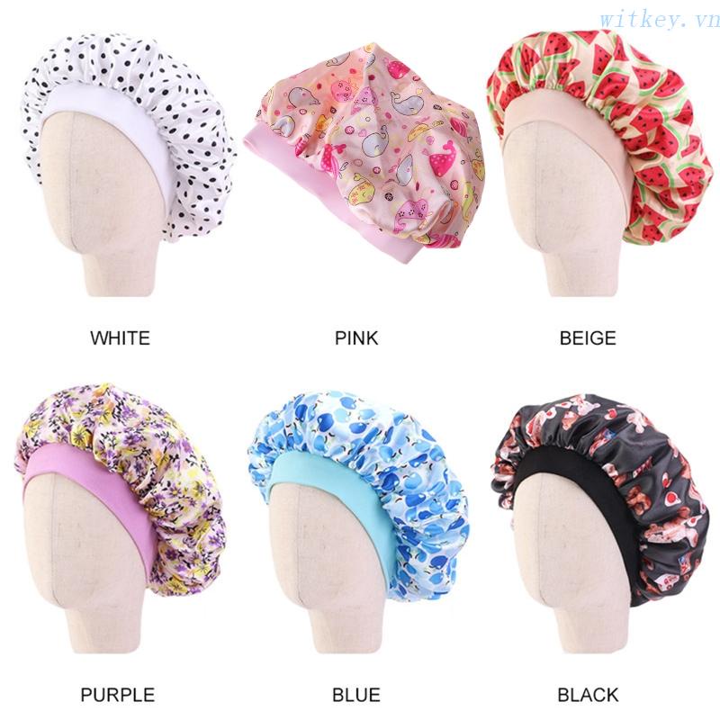 Mũ Trùm Tóc Khi Ngủ Bằng Lụa Satin Tùy Chỉnh Tiện Dụng Cho Bé