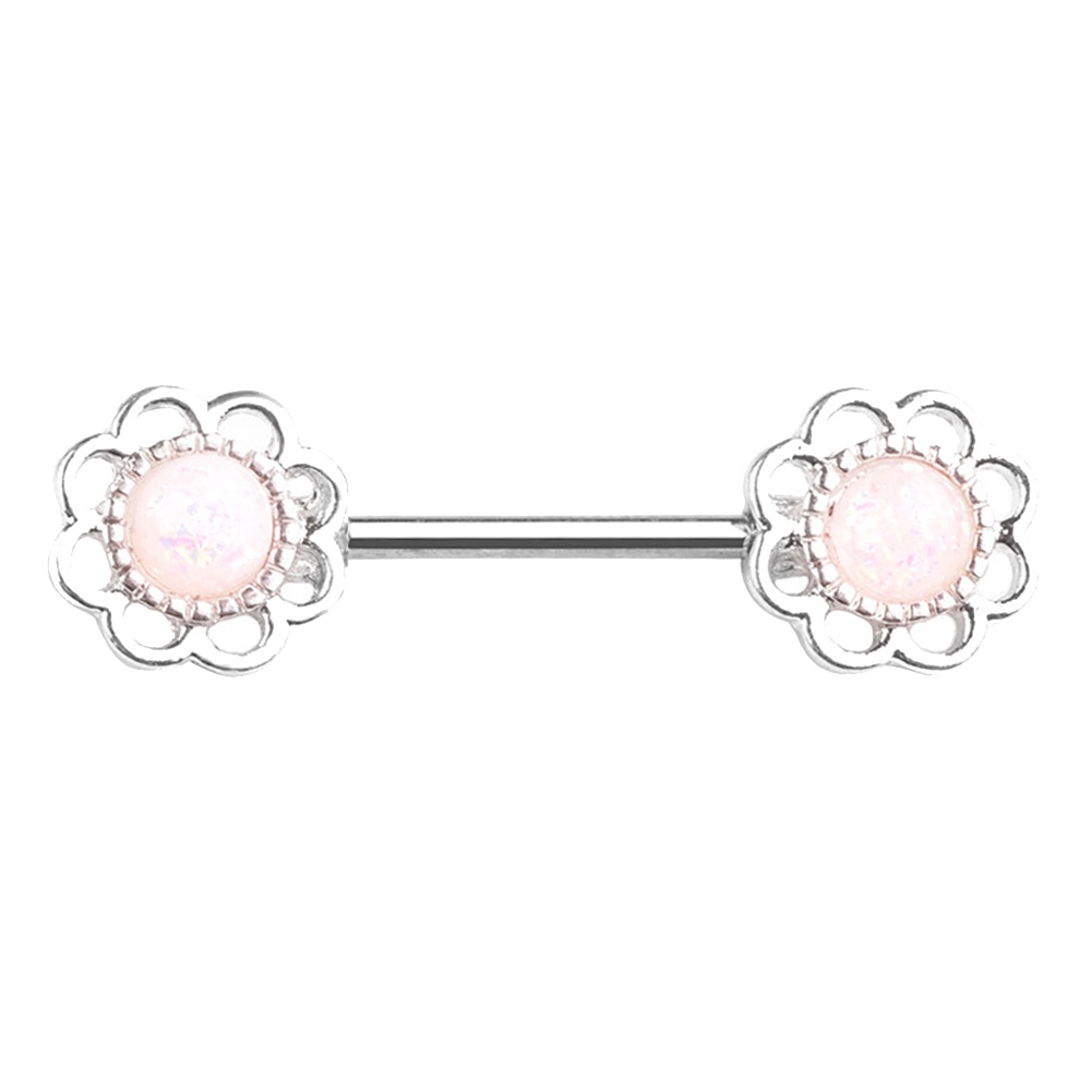 1 Khuyên Xỏ Cơ Thể Bằng Thép Không Gỉ Hình Bông Hoa