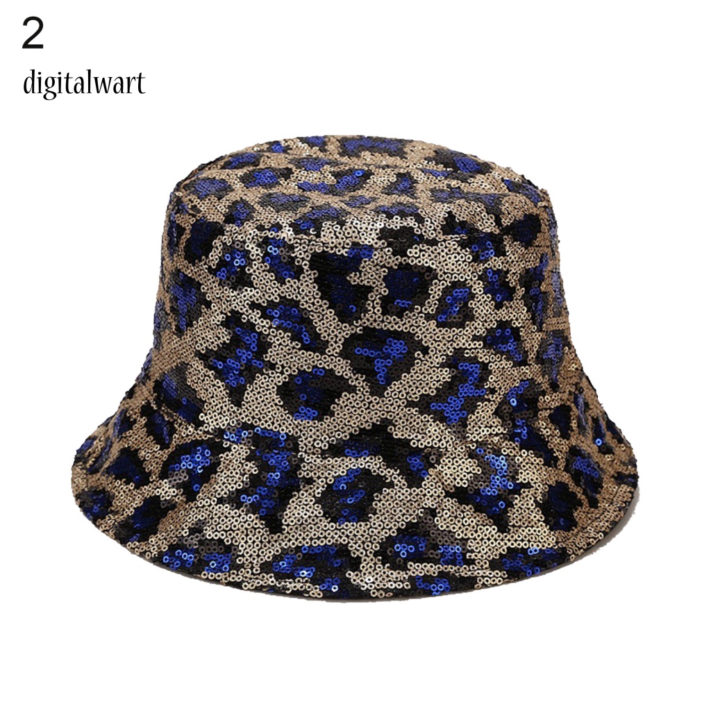 Kỹ Thuật Số| Nón Bucket Hoạ Tiết Da Báo Đính Kim Sa Trẻ Trung Cá Tính Dành Cho Nữ