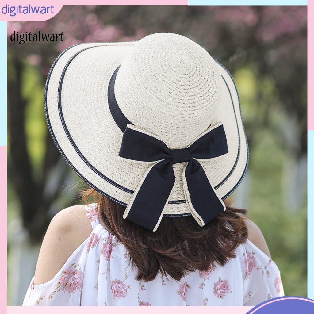 Kỹ Thuật Số| Mũ Rộng Vành Che Nắng Đính Nơ Thời Trang Mùa Hè Cho Phái Nữ