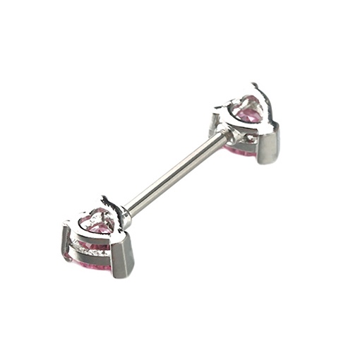 1 Khuyên Nhũ Hoa Bằng Thép Không Gỉ Hình Trái Tim