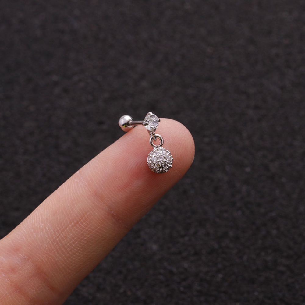 1 Khuyên Xỏ Sụn Tai Đính Đá Hình Hoa Thời Trang