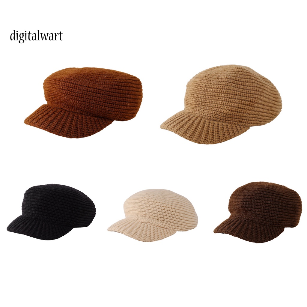 Kỹ Thuật Số| Mũ Nồi Dệt Kim Màu Trơn Phong Cách Anh Quốc Cổ Điển Thời Trang Thu Đông Cho Nữ