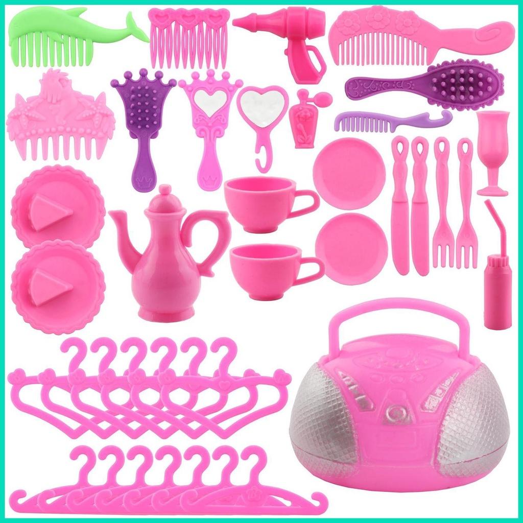 Bộ Đầm Mini + 15 Đôi Giày 90 Màu Thời Trang Cho Búp Bê