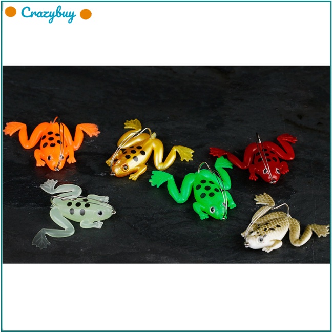 Cr Set 5 Mồi Câu Cá Giả Hình Ếch Ba Chiều 4.5cm 3g Mềm Mại Chống Treo Mạnh Nhiều Màu Sắc