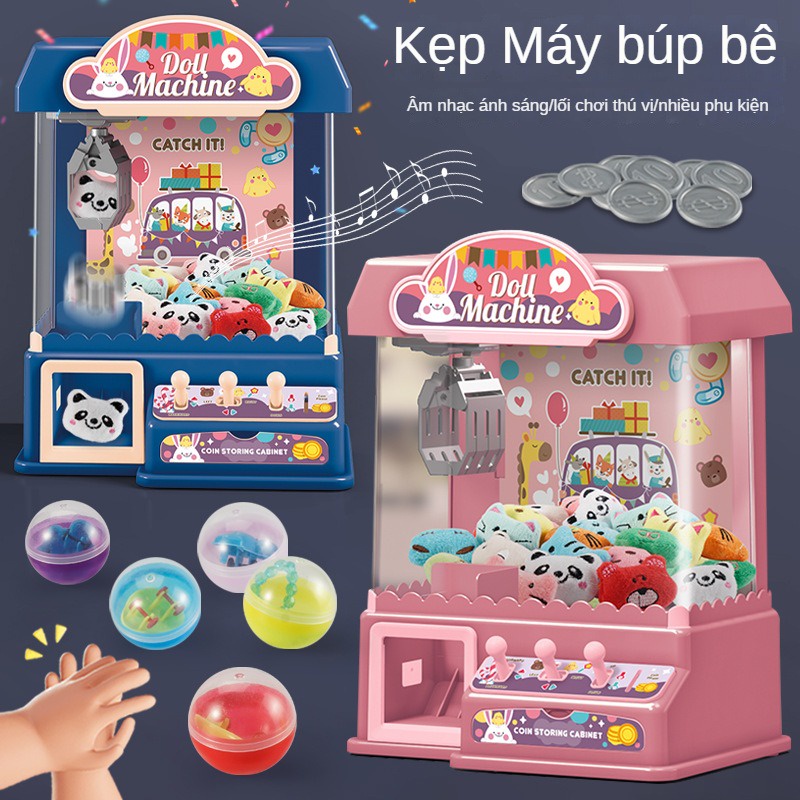 Máy Đồ Chơi Búp Bê Gắp Thú Bông Có Đèn Và Nhạc