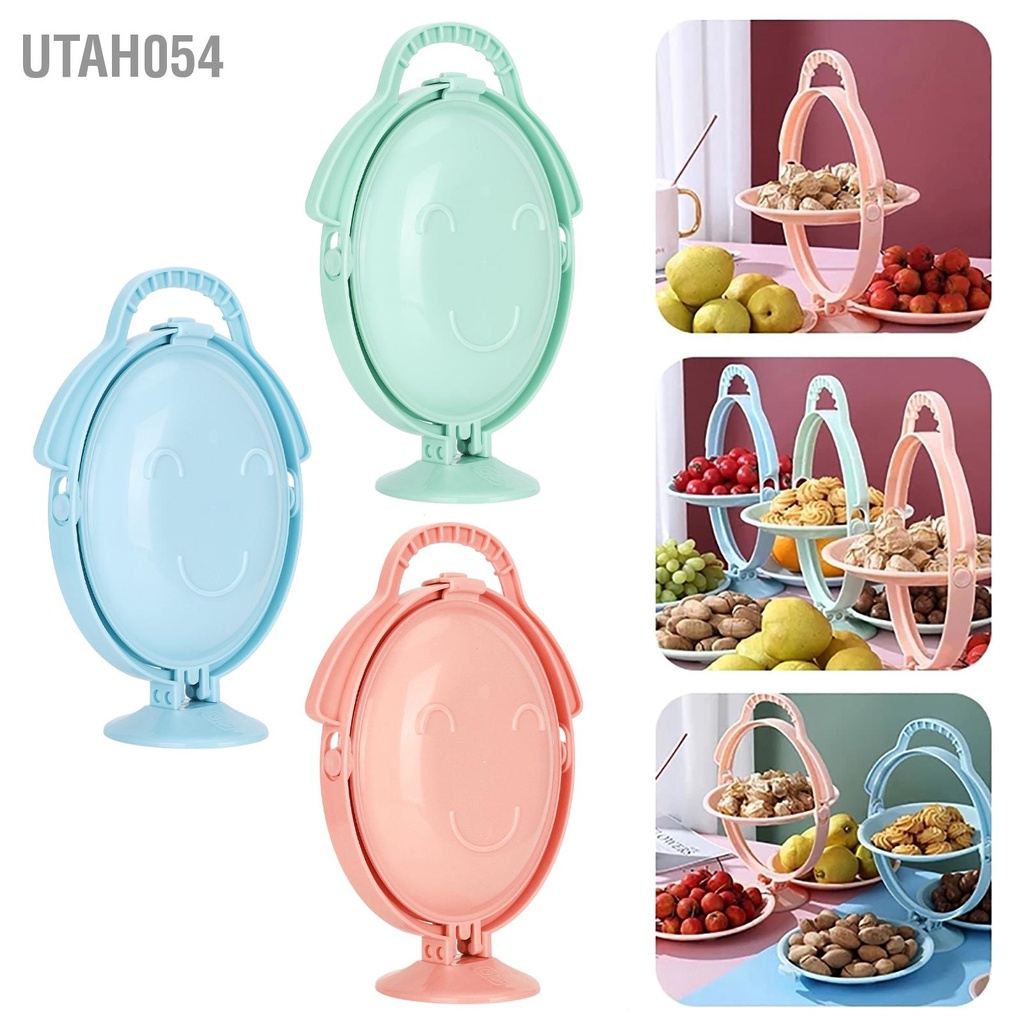 Utah054 Khay trái cây Đĩa gấp di động nhiều tầng Bàn phòng khách hiện đại Giỏ đựng
