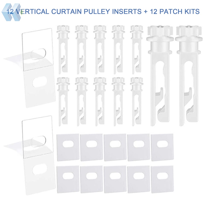 Bộ 30 Miếng Tabs-12 Total Tabs Với 12 Thân Đứng Thay Thế Thân Màu Trắng Để Sửa Chữa Thân Rèm Cửa Sổ