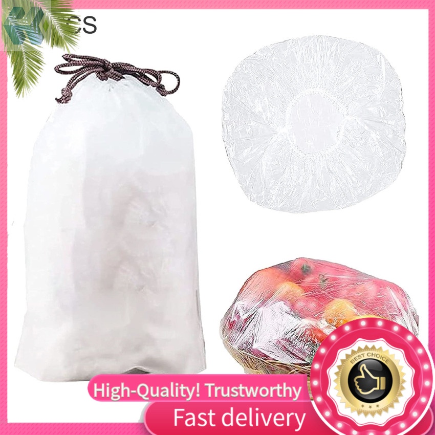 Set 100 Màng Bọc Thực Phẩm Bằng Nhựa Trong Suốt Co Giãn Chống Nước Dùng Một Lần
