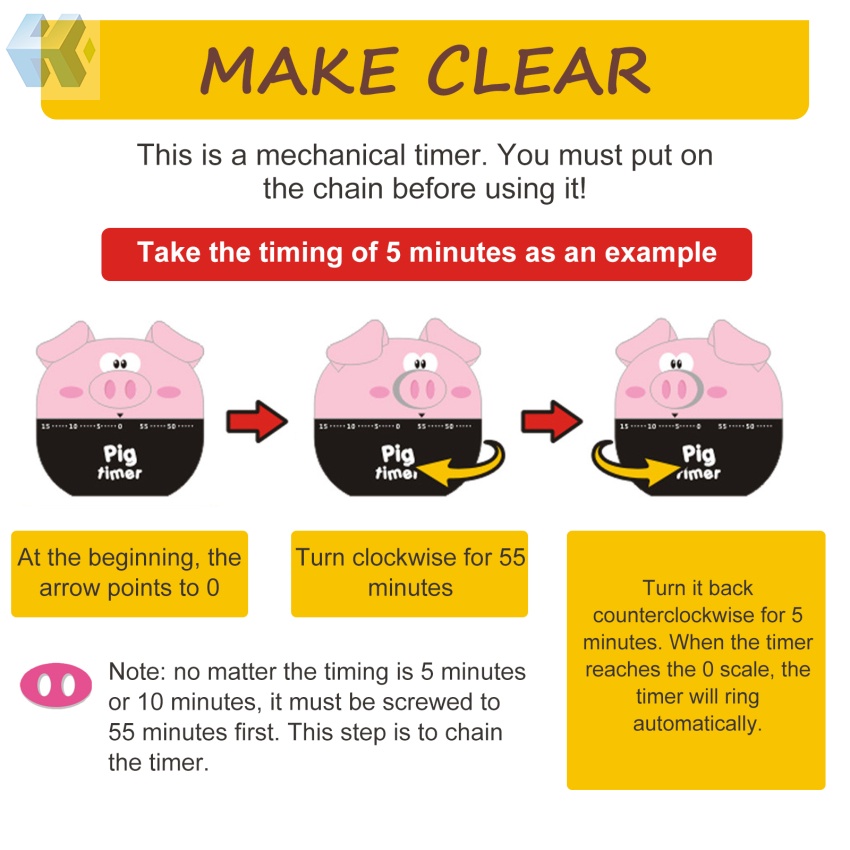 1 Đồng Hồ Hẹn Giờ Nấu Ăn Hình Chú Heo Hoạt Hình Đáng Yêu