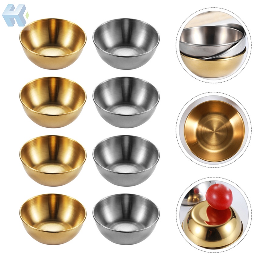 Set 4 Đĩa Đựng Nước Chấm Bằng Thép Không Gỉ Tiện Dụng Cho Nhà Bếp
