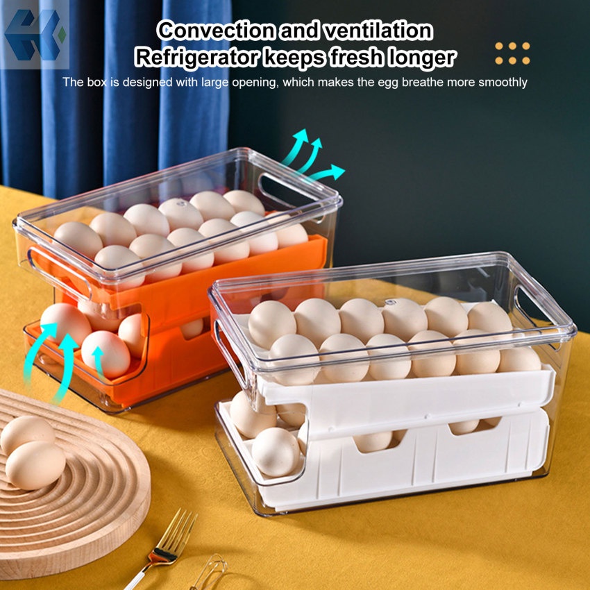 Hộp Nhựa Đựng Trứng Dạng Trượt Tiện Dụng Cho Tủ Lạnh