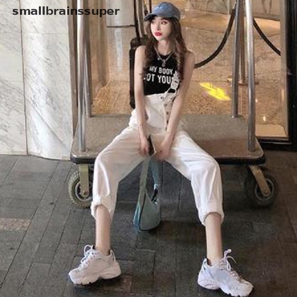 Jumpsuit Denim Ống Rộng Lưng Cao Thiết Kế Lệch Tà Thời Trang Đường Phố Cá Tính