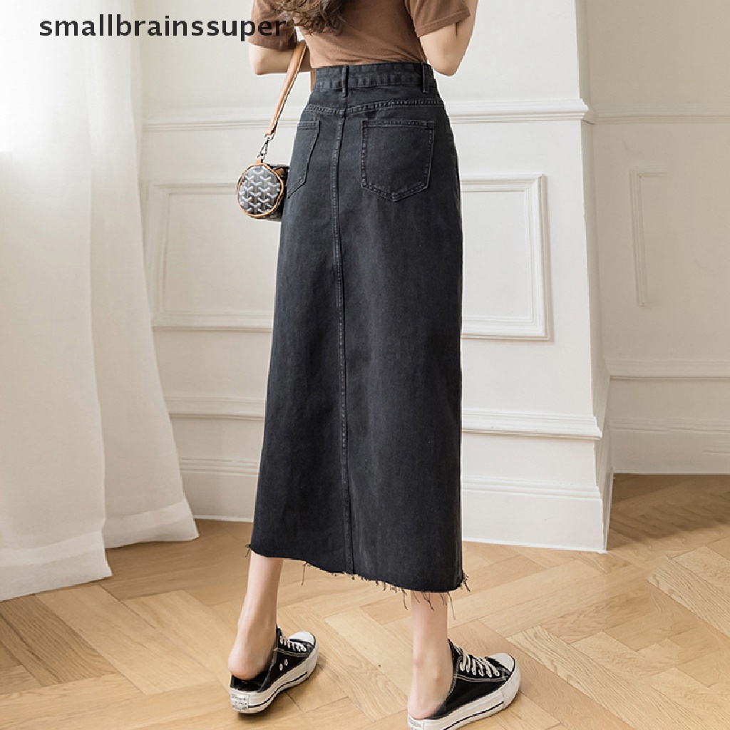 Chân váy jean Lưng Cao Dáng Chữ A Phong Cách Retro Thời Trang Cho Nữ