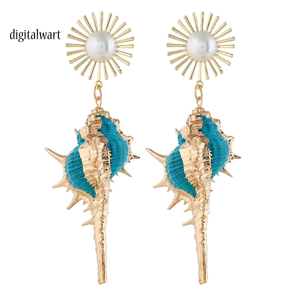 Kỹ Thuật Số| Bông Tai HợP Kim ĐíNh NgọC Trai Giả Phong CáCh Bohemia