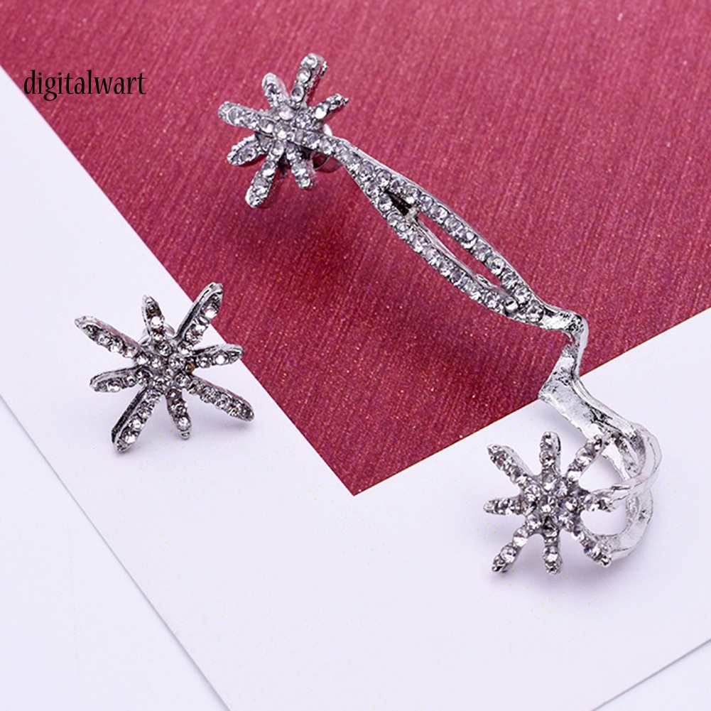 Kỹ Thuật Số| Khuyên Vành Tai Hình Bông Tuyết Đính Đá Sang Trọng