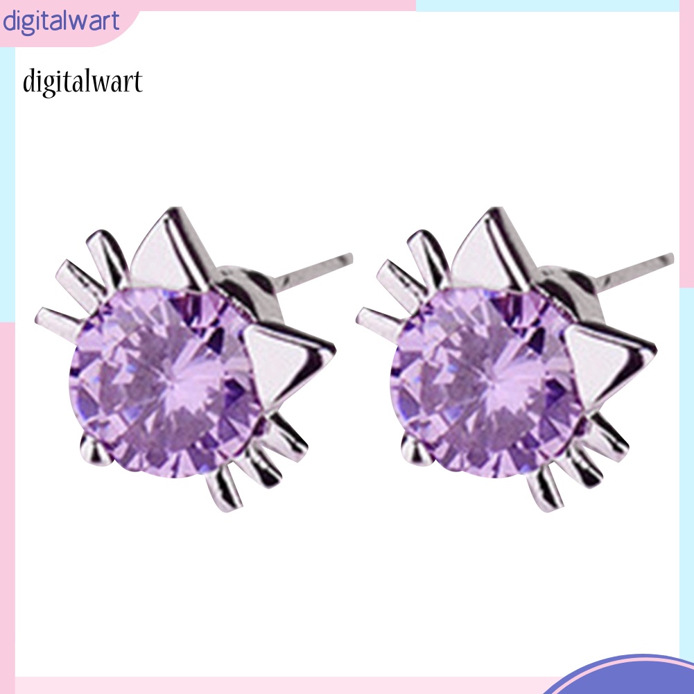 Kỹ Thuật Số| Khuyên Tai Hình Mèo Đính Đá Dễ Thương