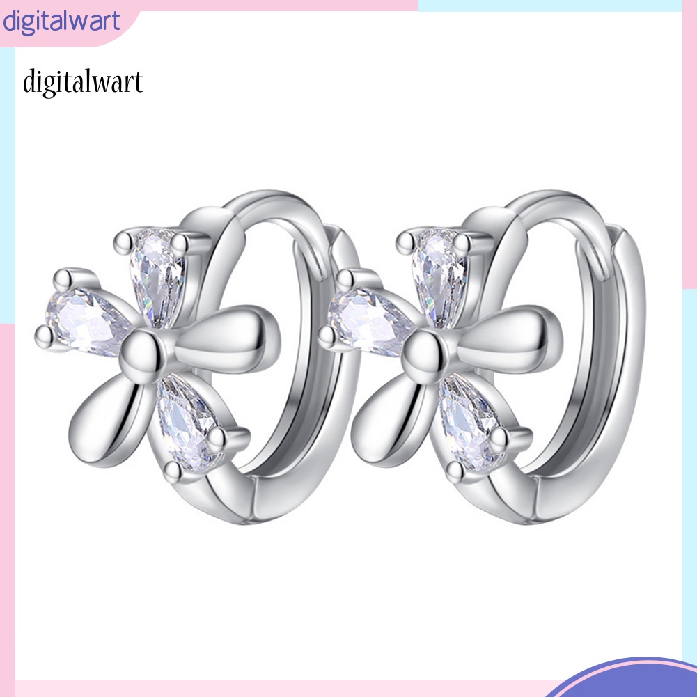 Kỹ Thuật Số| Bông Tai ĐíNh Đá HìNh Hoa ĐàO Xinh XắN