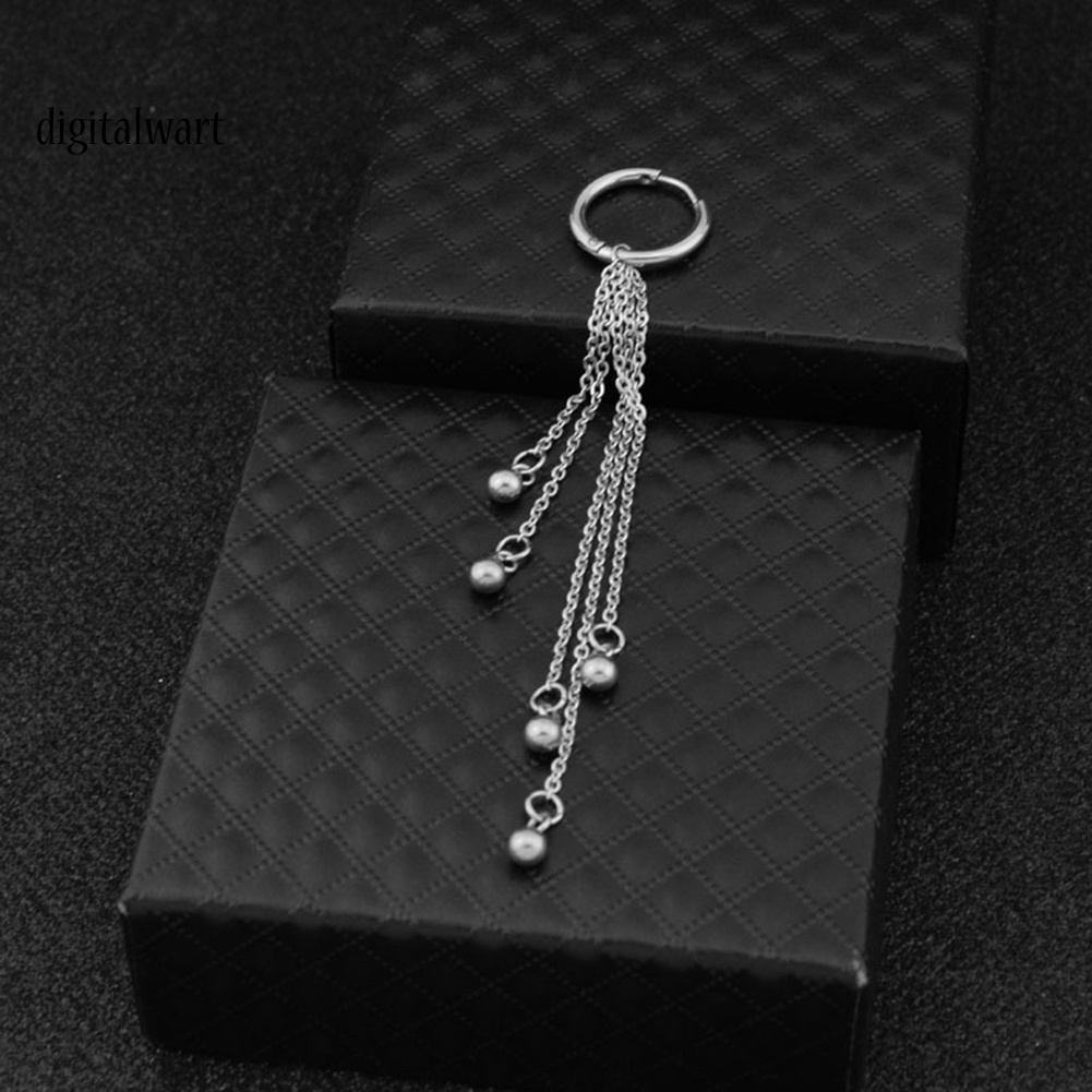 Kỹ Thuật Số| Bông Tai Dạng Kẹp Đính Hạt Bằng Thép Không Gỉ Unisex 1 Cái
