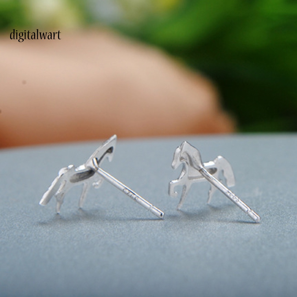 Kỹ Thuật Số| Bông Tai Mạ BạC HìNh NgựA 3D ThờI Trang