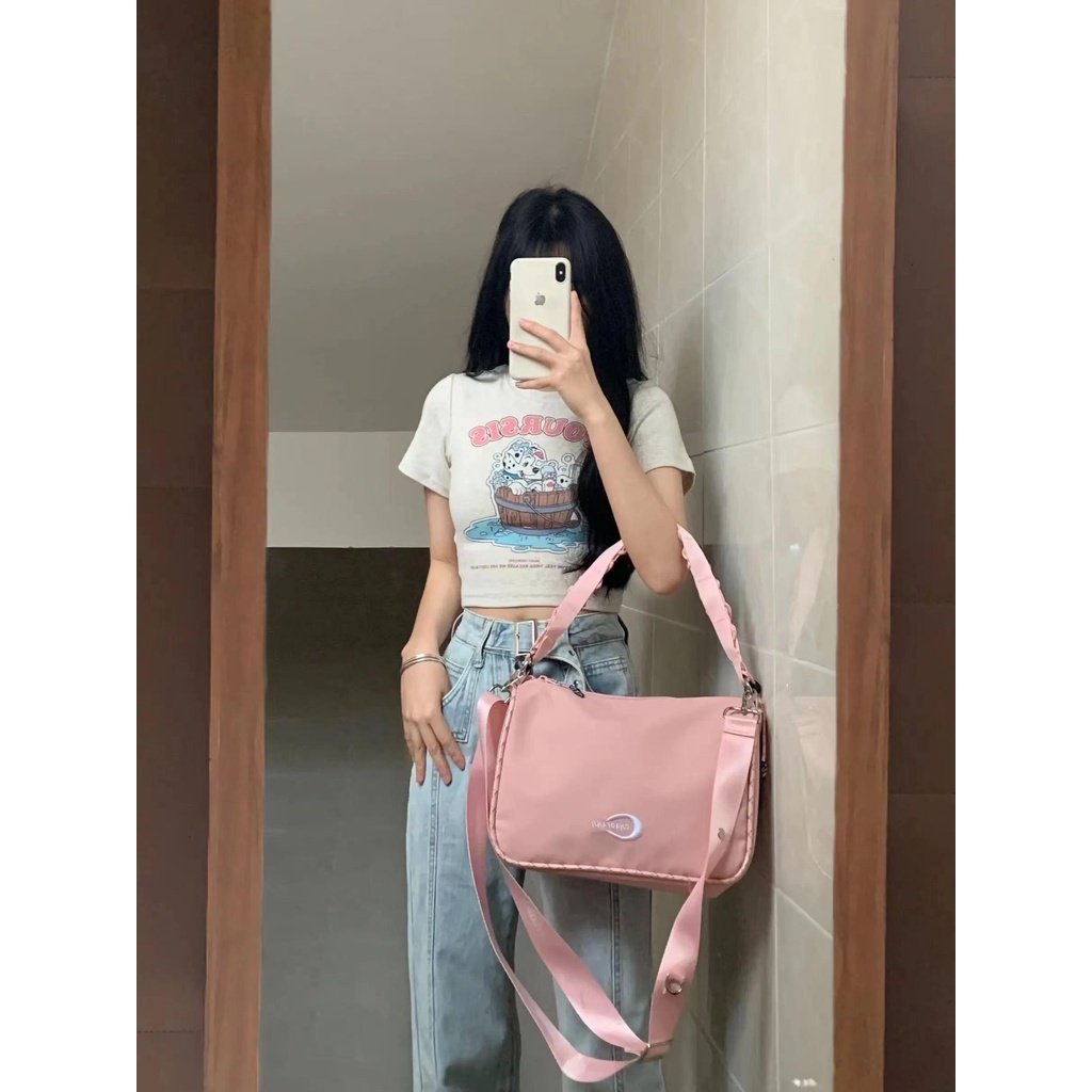 SUXI Áo Thun Croptop Tay Ngắn Dáng Ôm Vải Cotton Thiết Kế Đơn Giản Thời Trang Cho Nữ