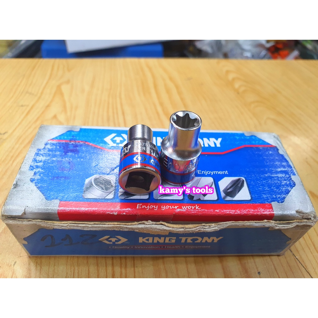 Đầu tuýp khẩu E 3/8 inch Kingtony E8 E10 E12 E14 E16 E18 337508M 337510M 337512M 337514M 337516M 337518M