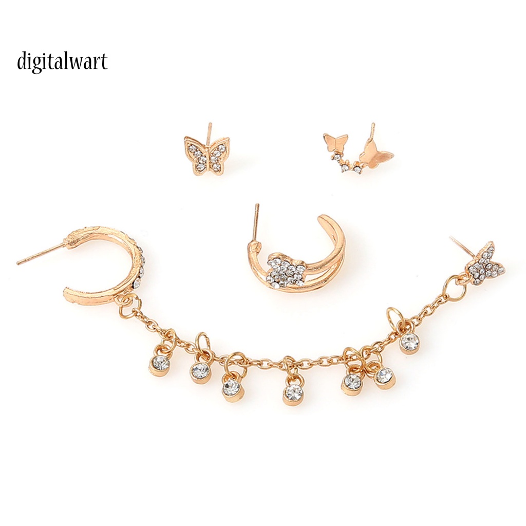 Kỹ Thuật Số| Set 4 Khuyên Tai Hình Bướm Bằng Hợp Kim Thời Trang Cho Nữ