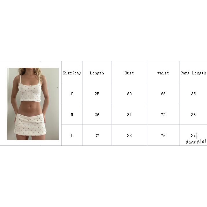 Áo Ba Lỗ In Hoa Thắt Nơ + Chân Váy Mini Dành Cho Nữ Nhảy Múa1O1-Y2