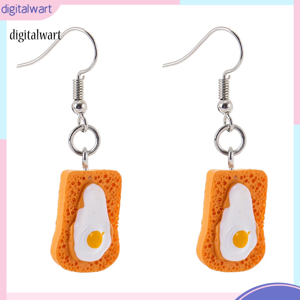 Kỹ Thuật Số| 1 Đôi Bông Tai Hình Bánh Mì Sáng Bóng Vui Nhộn Lâu Trôi