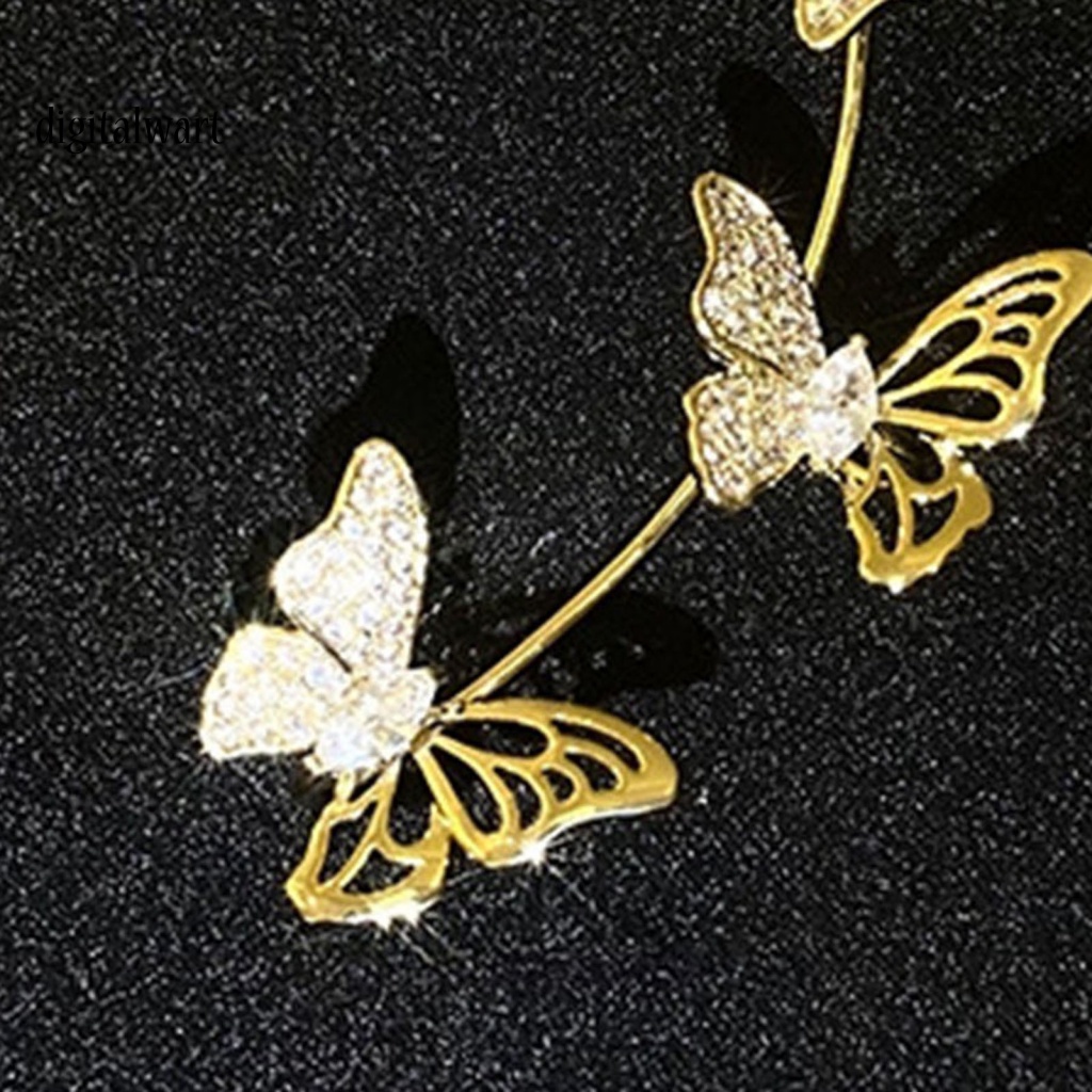 Kỹ Thuật Số| 1 Khuyên Kẹp Vành Tai Hình Bướm Rỗng Không Xỏ Lỗ Phong Cách Hàn Quốc Tinh Tế Dành Cho Tiệc Cưới