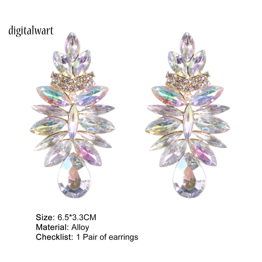 Kỹ Thuật Số| 1 Đôi Bông Tai Hình Giọt Nước Đính Đá Lấp Lánh Đơn Giản Dành Cho Nữ