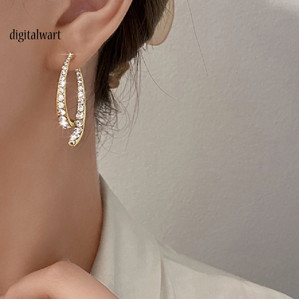 Kỹ Thuật Số| Bông Tai Hình Mặt Trăng Đính Đá Thời Trang Dành Cho Nữ