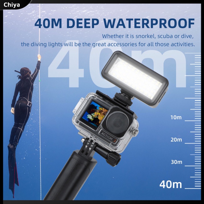 Đèn Led 40m Chống Thấm Nước Công Suất Cao Tương Thích Với Máy Quay Hành Trình / GoPro10