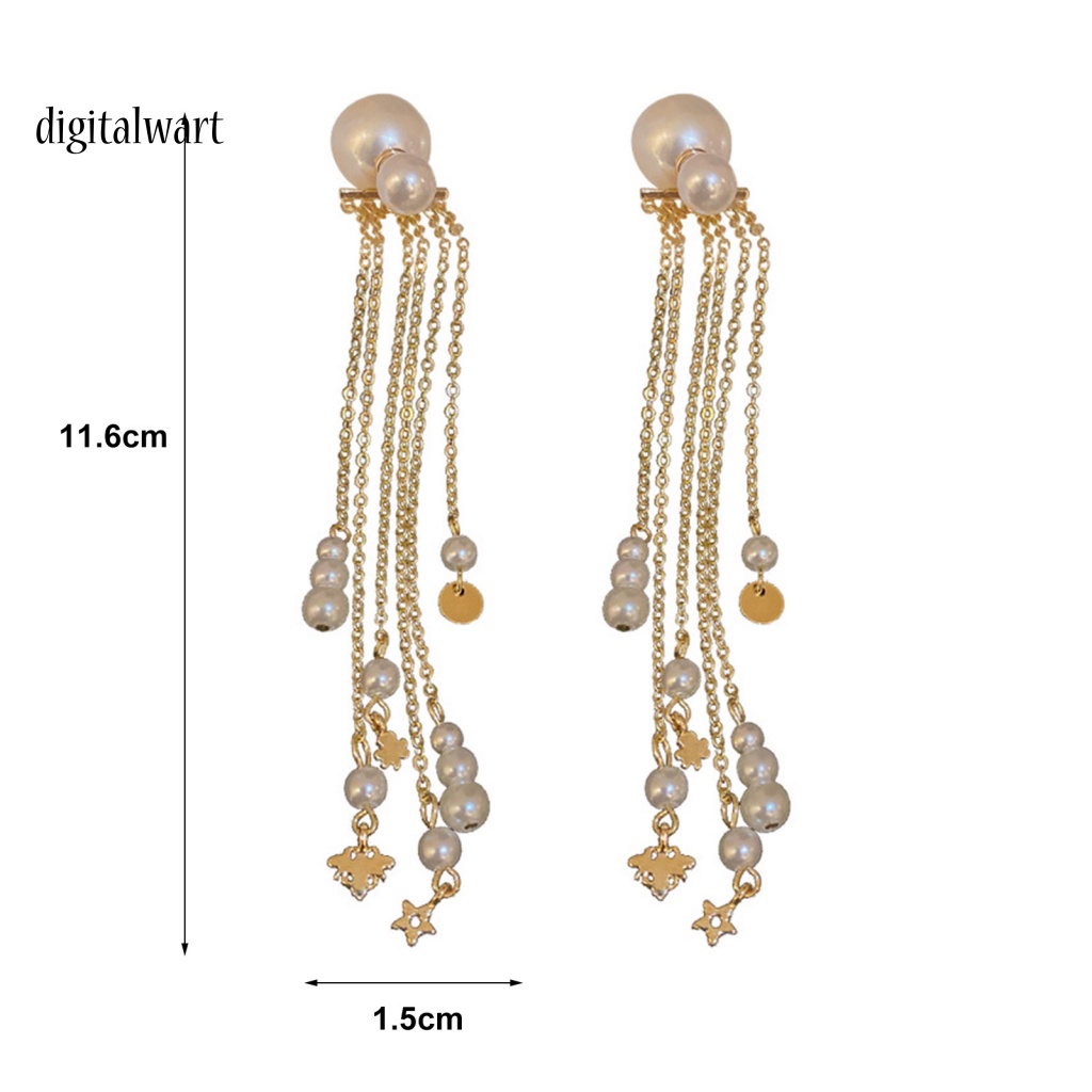 Kỹ Thuật Số| 1 Đôi Bông Tai Dài Đính Ngọc Trai Giả Phong Cách Bohemian Dành Cho Nữ