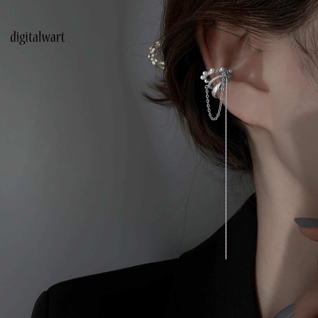 Kỹ Thuật Số| 1 Khuyên Tai Dạng Kẹp Ba Lớp Đính Ngọc Trai Nhân Tạo Đính Đá Zircon Phong Cách Pháp Cho Nữ