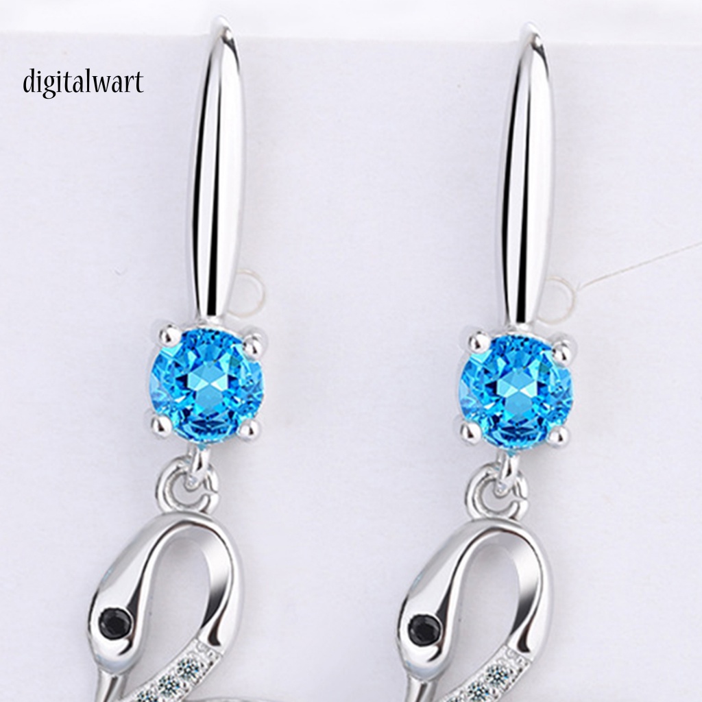 Kỹ Thuật Số| 1 Đôi Bông Tai Móc Hình Động Vật Mắt Đen Đính Đá Zircon Phong Cách Hàn Quốc Dành Cho Tiệc Cưới