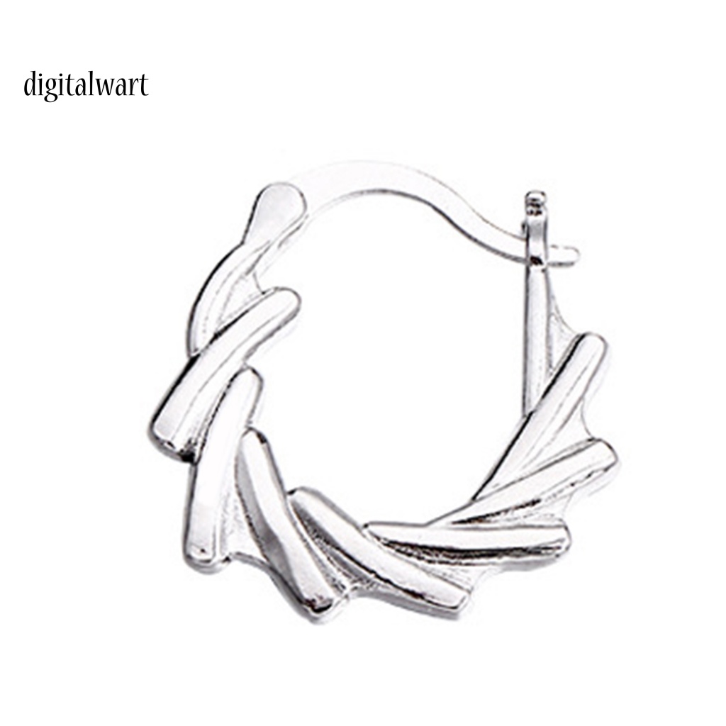 Kỹ Thuật Số| 1 Khuyên Tai Tròn Mạ Điện Phong Cách Hàn Quốc Mặc Hàng Ngày